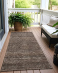 LOOMLAN Rugs Elaria Brown Washable Indoor-Outdoor Rug