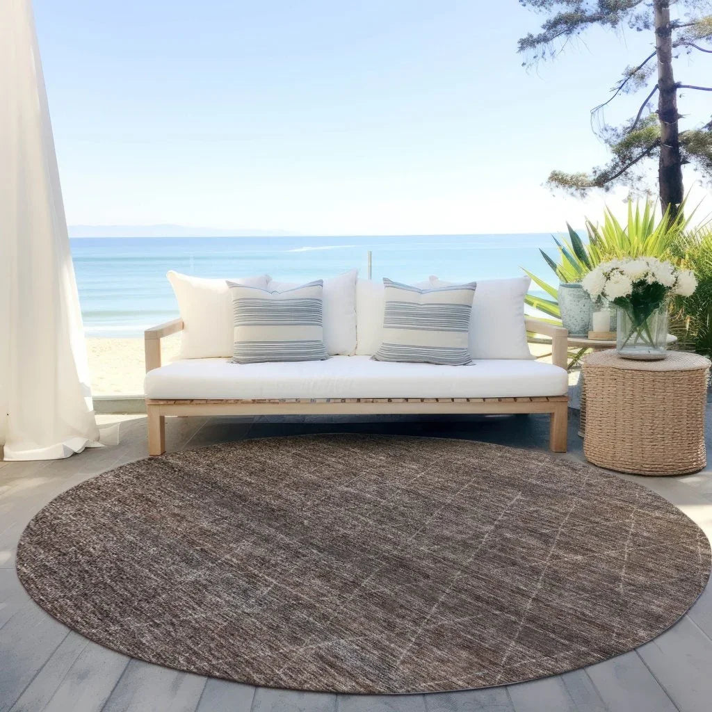 LOOMLAN Rugs Elaria Brown Washable Indoor-Outdoor Rug