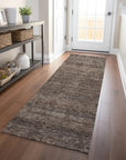 LOOMLAN Rugs Elaria Brown Washable Indoor-Outdoor Rug