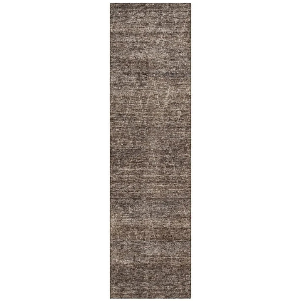 LOOMLAN Rugs Elaria Brown Washable Indoor-Outdoor Rug