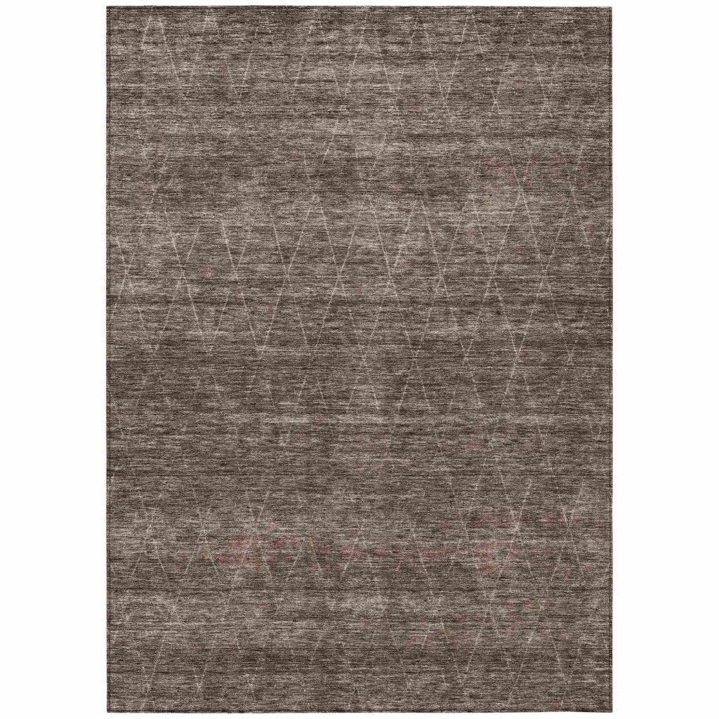 LOOMLAN Rugs Elaria Brown Washable Indoor-Outdoor Rug