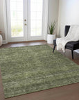 LOOMLAN Rugs Elaria Green Washable Indoor-Outdoor Rug