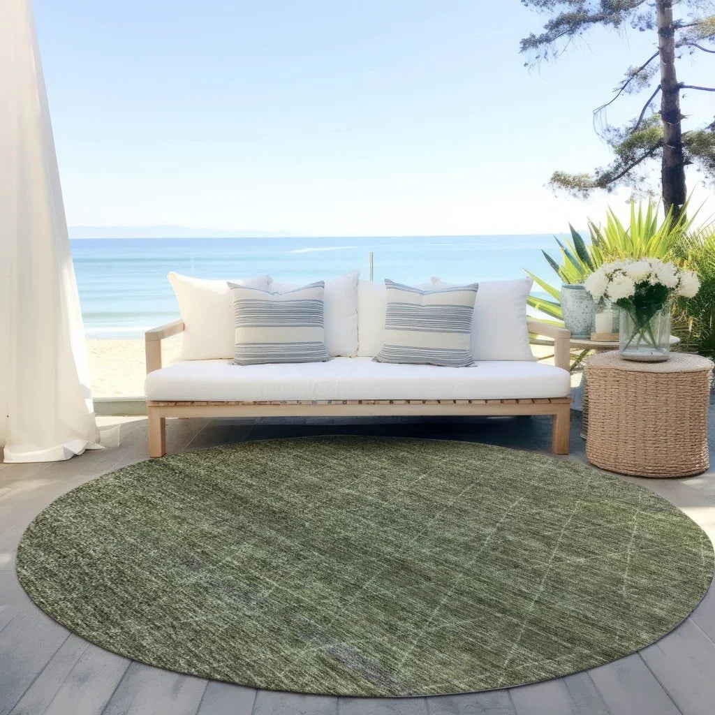 LOOMLAN Rugs Elaria Green Washable Indoor-Outdoor Rug