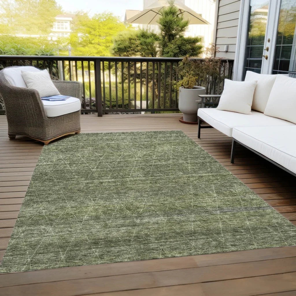 LOOMLAN Rugs Elaria Green Washable Indoor-Outdoor Rug