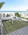 LOOMLAN Rugs Elaria Green Washable Indoor-Outdoor Rug