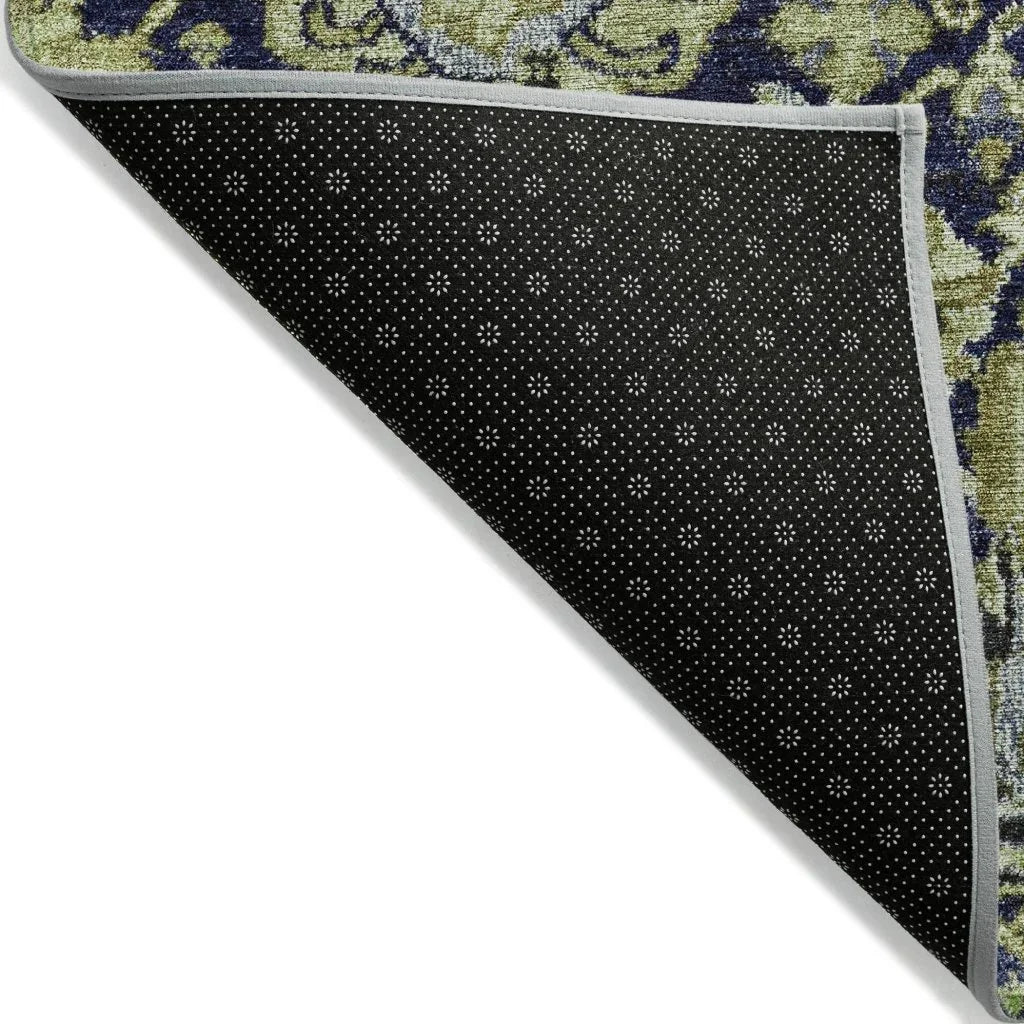 LOOMLAN Rugs Elarion Green Washable Indoor-Outdoor Rug