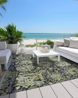 LOOMLAN Rugs Elarion Green Washable Indoor-Outdoor Rug
