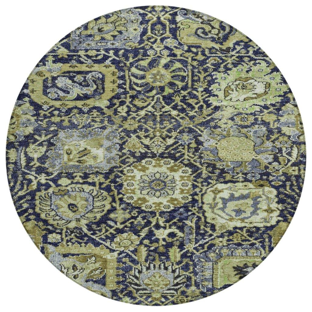 LOOMLAN Rugs Elarion Green Washable Indoor-Outdoor Rug