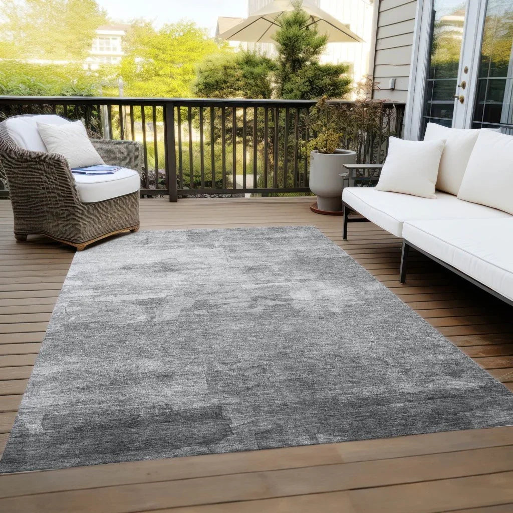 LOOMLAN Rugs Elarune Gray Washable Indoor-Outdoor Rug