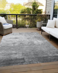 LOOMLAN Rugs Elarune Gray Washable Indoor-Outdoor Rug