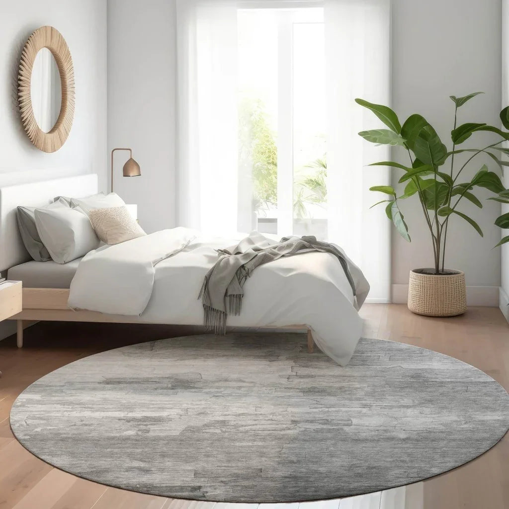 LOOMLAN Rugs Elarune Gray Washable Indoor-Outdoor Rug