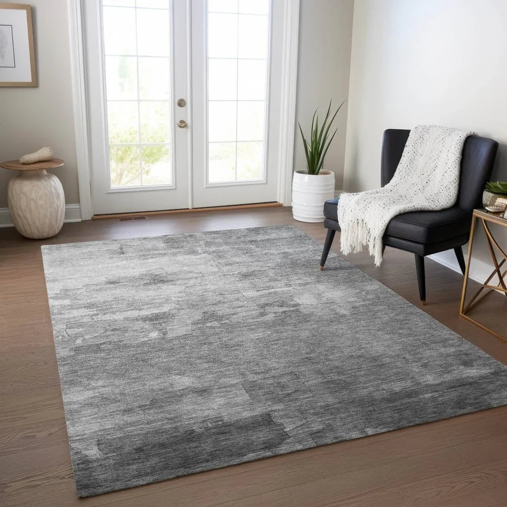 LOOMLAN Rugs Elarune Gray Washable Indoor-Outdoor Rug