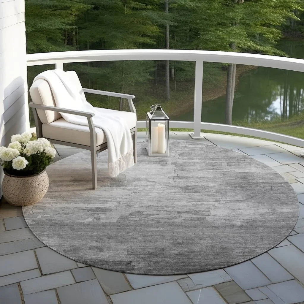 LOOMLAN Rugs Elarune Gray Washable Indoor-Outdoor Rug