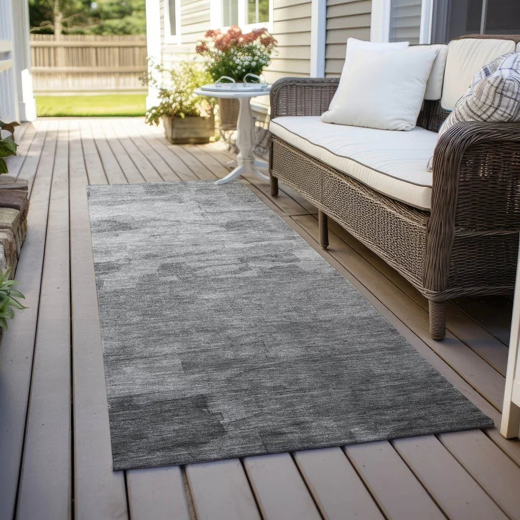 LOOMLAN Rugs Elarune Gray Washable Indoor-Outdoor Rug