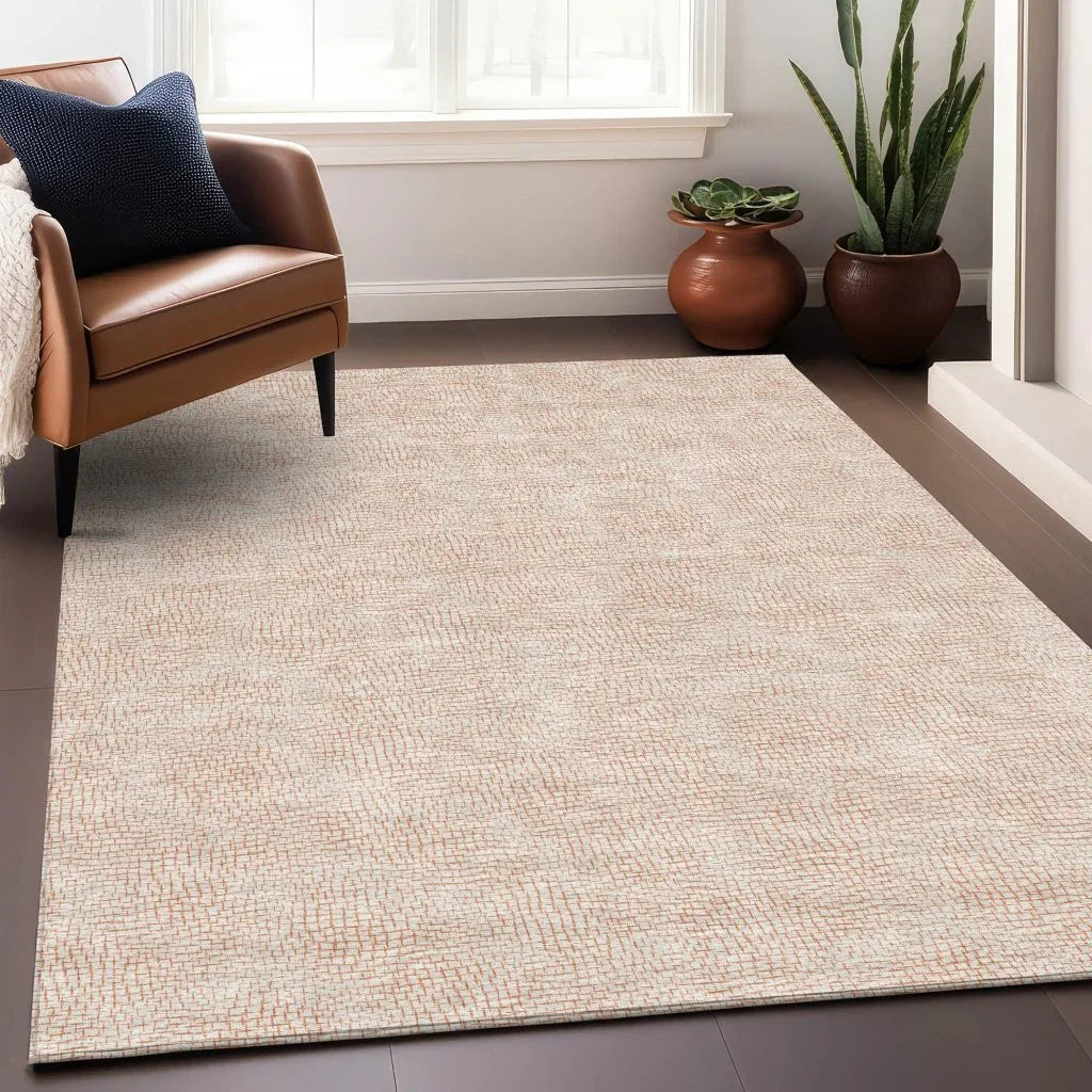 LOOMLAN Rugs Eleya Orange Washable Indoor-Outdoor Rug