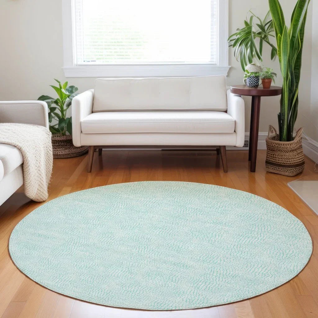 LOOMLAN Rugs Eleya Teal Washable Indoor-Outdoor Rug