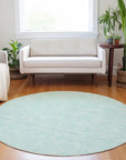 LOOMLAN Rugs Eleya Teal Washable Indoor-Outdoor Rug