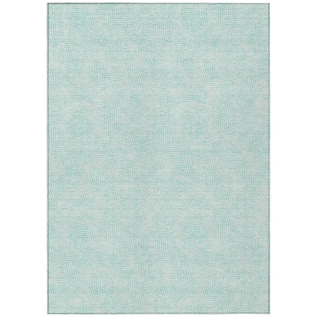 LOOMLAN Rugs Eleya Teal Washable Indoor-Outdoor Rug
