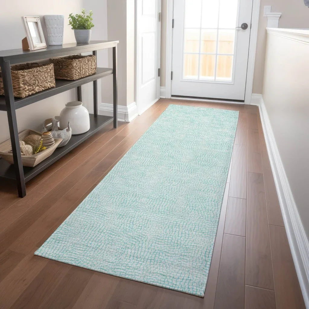 LOOMLAN Rugs Eleya Teal Washable Indoor-Outdoor Rug