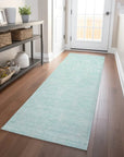 LOOMLAN Rugs Eleya Teal Washable Indoor-Outdoor Rug