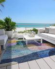 LOOMLAN Rugs Elina Blue Washable Indoor-Outdoor Rug