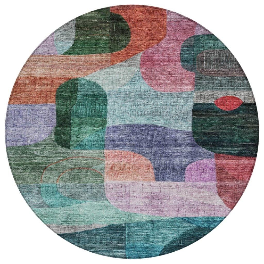LOOMLAN Rugs Elina Green Washable Indoor-Outdoor Rug