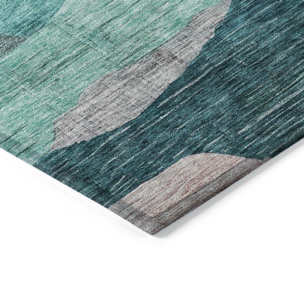 LOOMLAN Rugs Elina Green Washable Indoor-Outdoor Rug