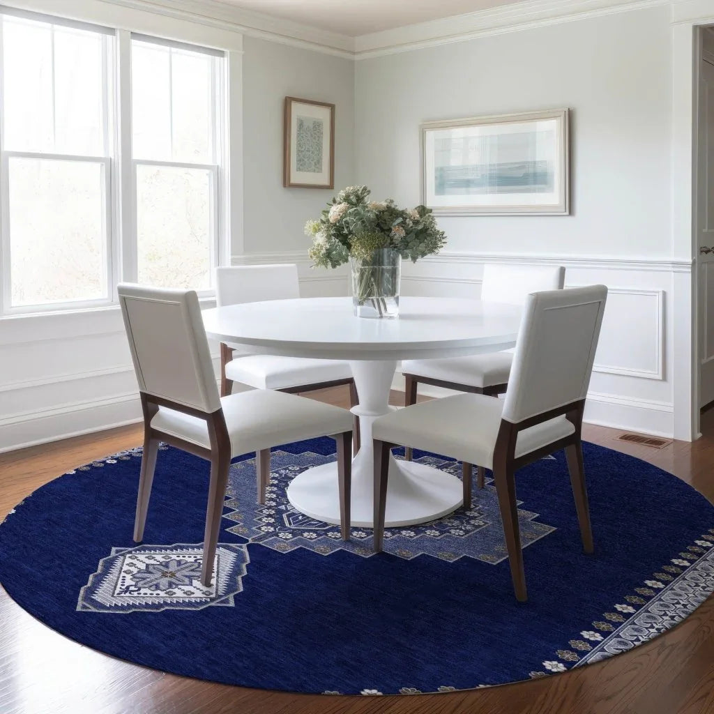 LOOMLAN Rugs Elira Blue Washable Indoor-Outdoor Rug
