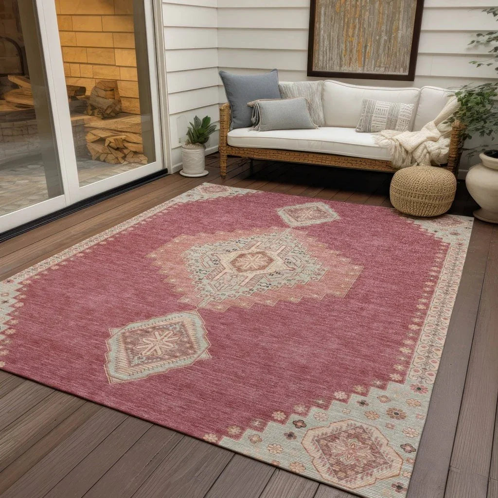 LOOMLAN Rugs Elira Blush Washable Indoor-Outdoor Rug