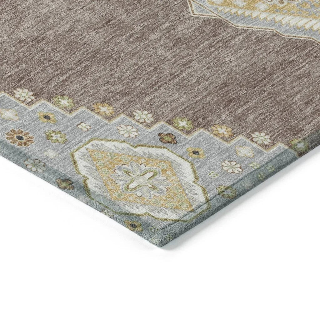 LOOMLAN Rugs Elira Brown Washable Indoor-Outdoor Rug