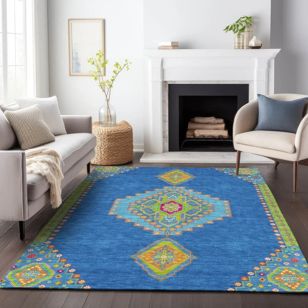 LOOMLAN Rugs Elira Denim Washable Indoor-Outdoor Rug