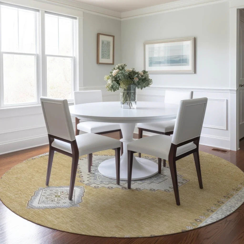 LOOMLAN Rugs Elira Gold Washable Indoor-Outdoor Rug
