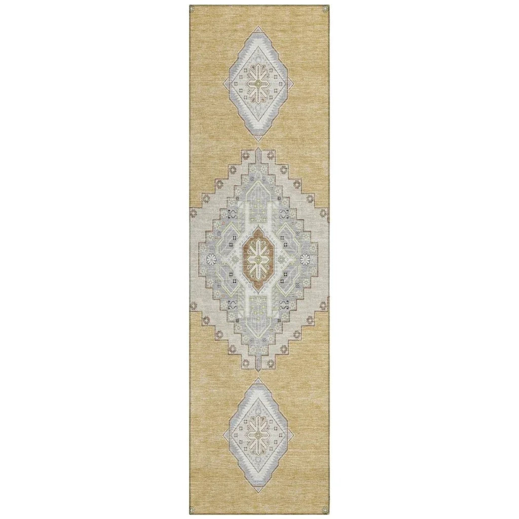 LOOMLAN Rugs Elira Gold Washable Indoor-Outdoor Rug