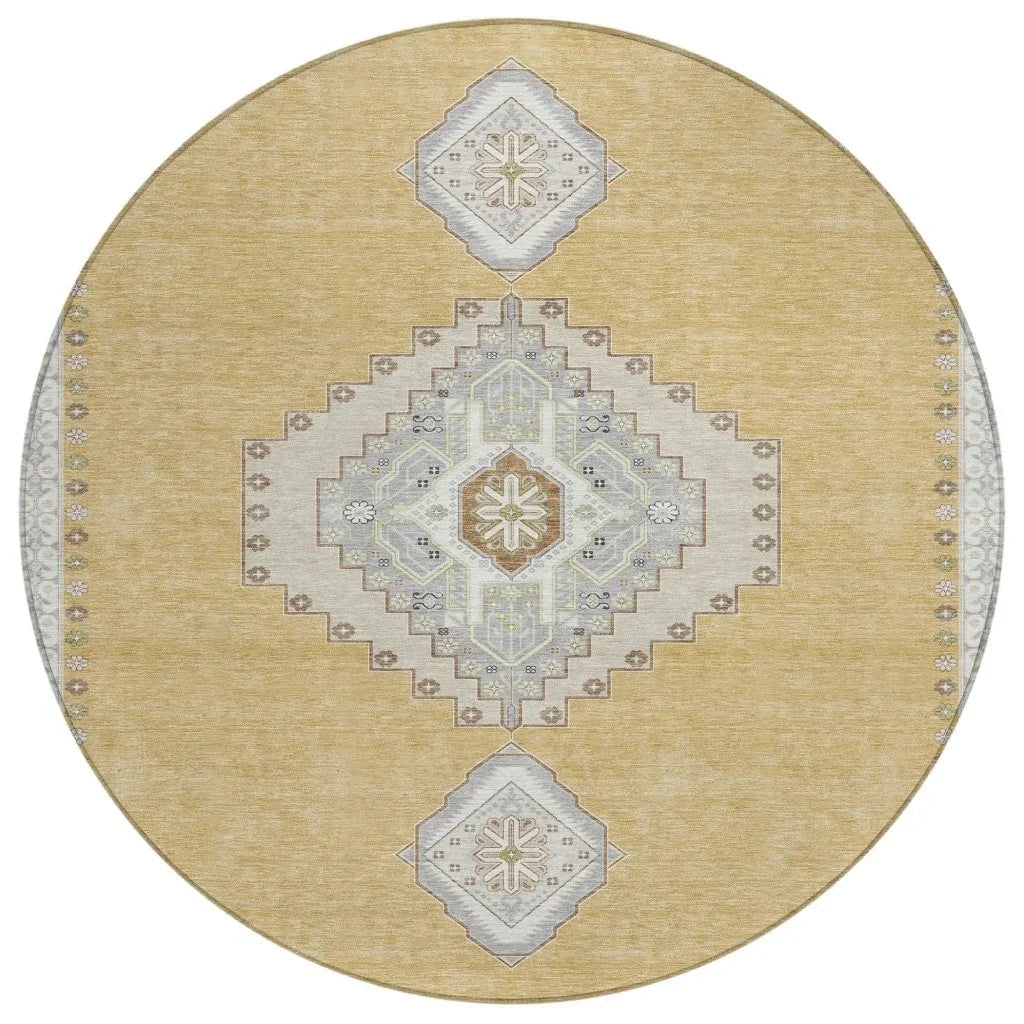 LOOMLAN Rugs Elira Gold Washable Indoor-Outdoor Rug