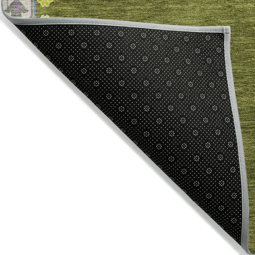 LOOMLAN Rugs Elira Green Washable Indoor-Outdoor Rug