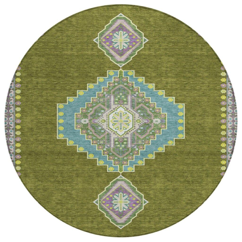 LOOMLAN Rugs Elira Green Washable Indoor-Outdoor Rug