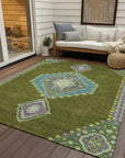LOOMLAN Rugs Elira Green Washable Indoor-Outdoor Rug