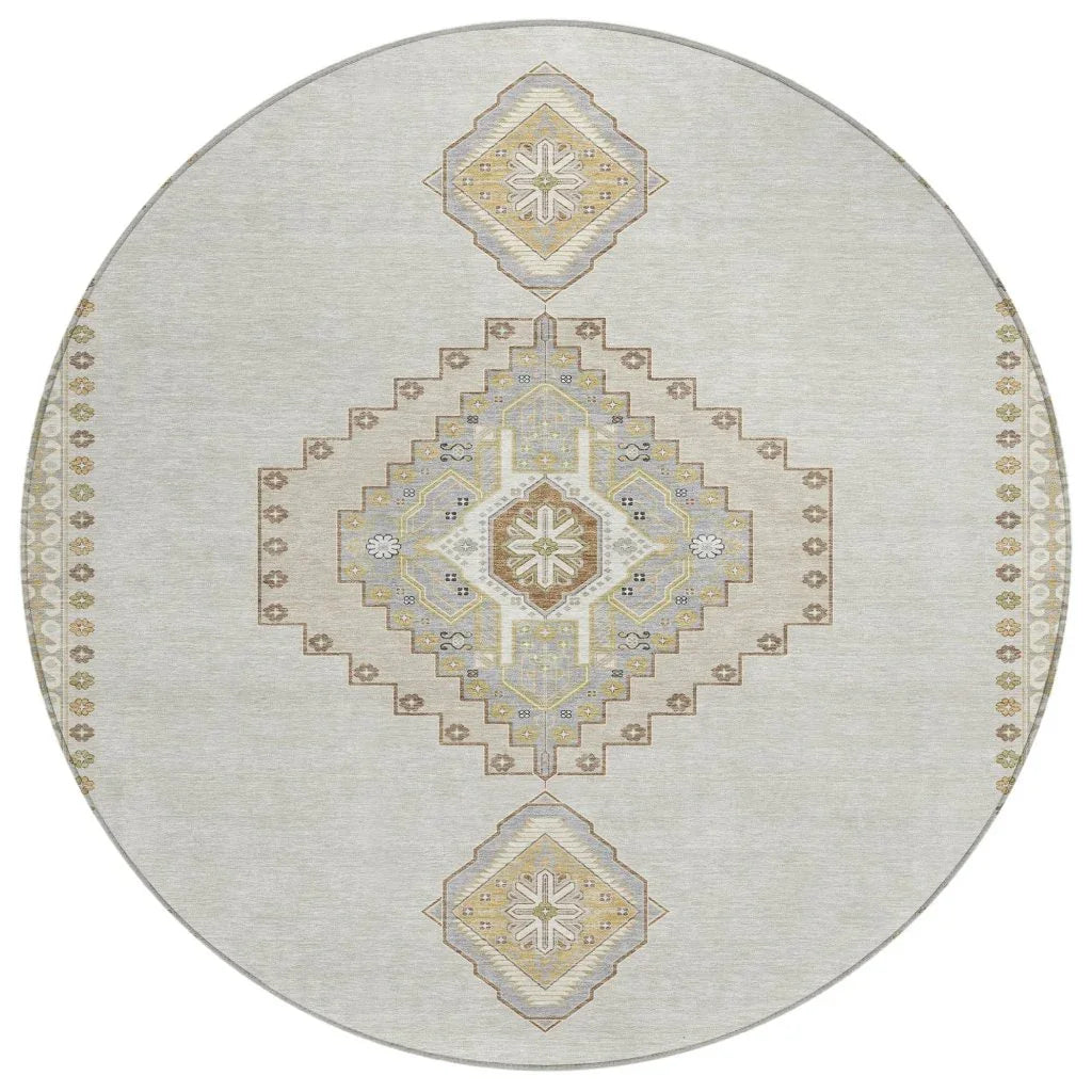 LOOMLAN Rugs Elira Ivory Washable Indoor-Outdoor Rug