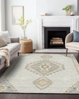 LOOMLAN Rugs Elira Ivory Washable Indoor-Outdoor Rug