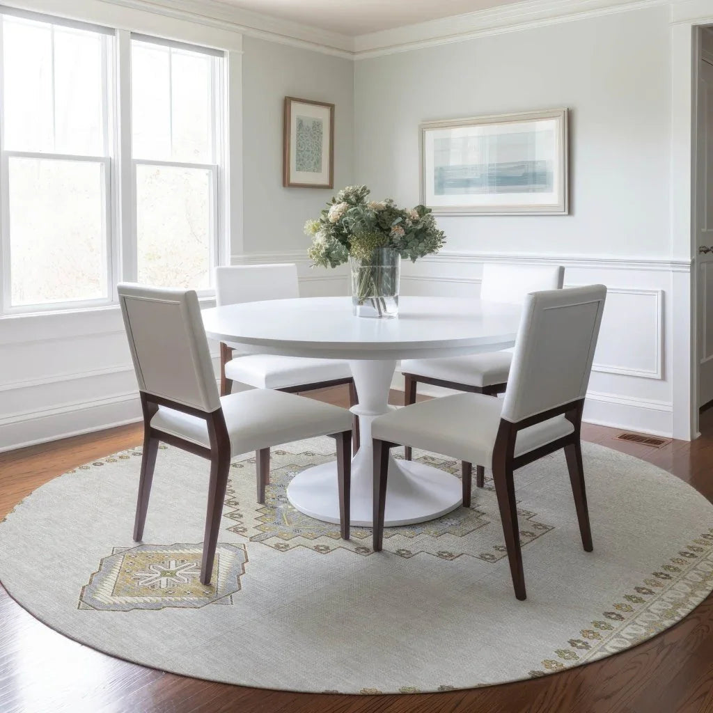LOOMLAN Rugs Elira Ivory Washable Indoor-Outdoor Rug