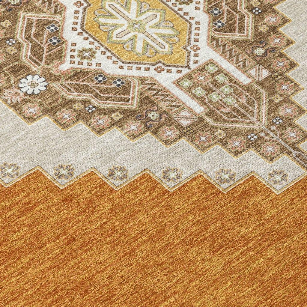 LOOMLAN Rugs Elira Orange Washable Indoor-Outdoor Rug