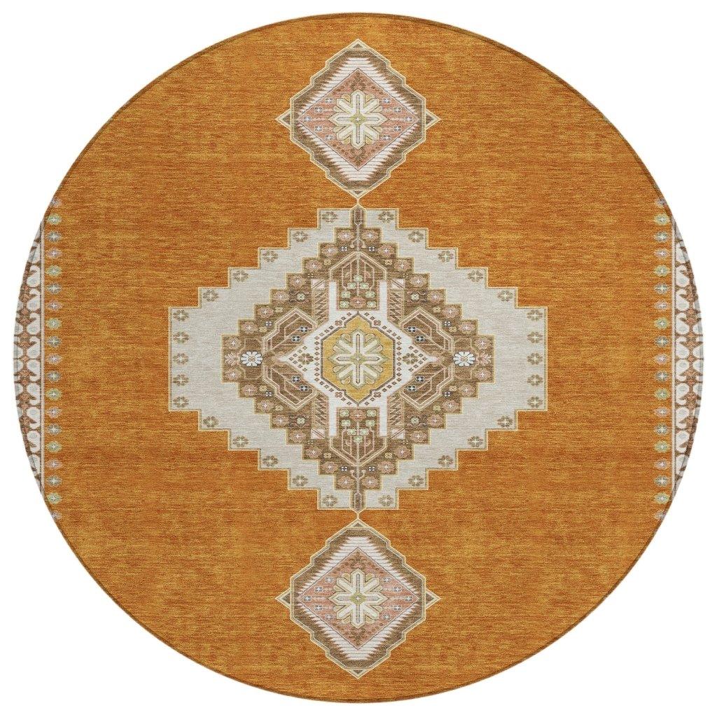LOOMLAN Rugs Elira Orange Washable Indoor-Outdoor Rug