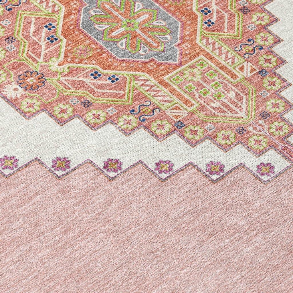 LOOMLAN Rugs Elira Pink Washable Indoor-Outdoor Rug