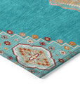 LOOMLAN Rugs Elira Teal Washable Indoor-Outdoor Rug