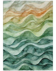 LOOMLAN Rugs Elissar Teal Washable Indoor-Outdoor Rug