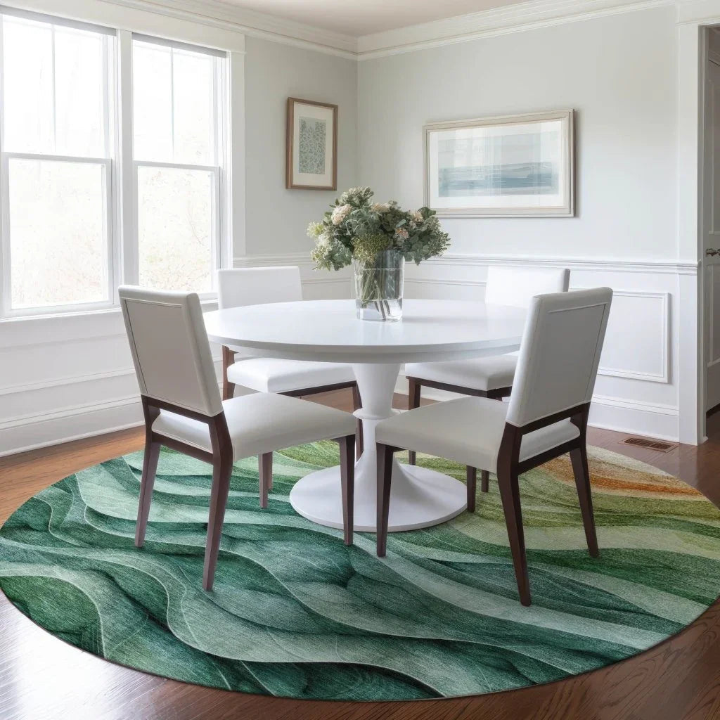 LOOMLAN Rugs Elissar Teal Washable Indoor-Outdoor Rug