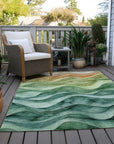 LOOMLAN Rugs Elissar Teal Washable Indoor-Outdoor Rug