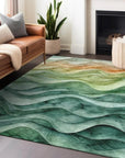 LOOMLAN Rugs Elissar Teal Washable Indoor-Outdoor Rug