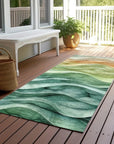 LOOMLAN Rugs Elissar Teal Washable Indoor-Outdoor Rug