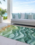 LOOMLAN Rugs Elissar Teal Washable Indoor-Outdoor Rug